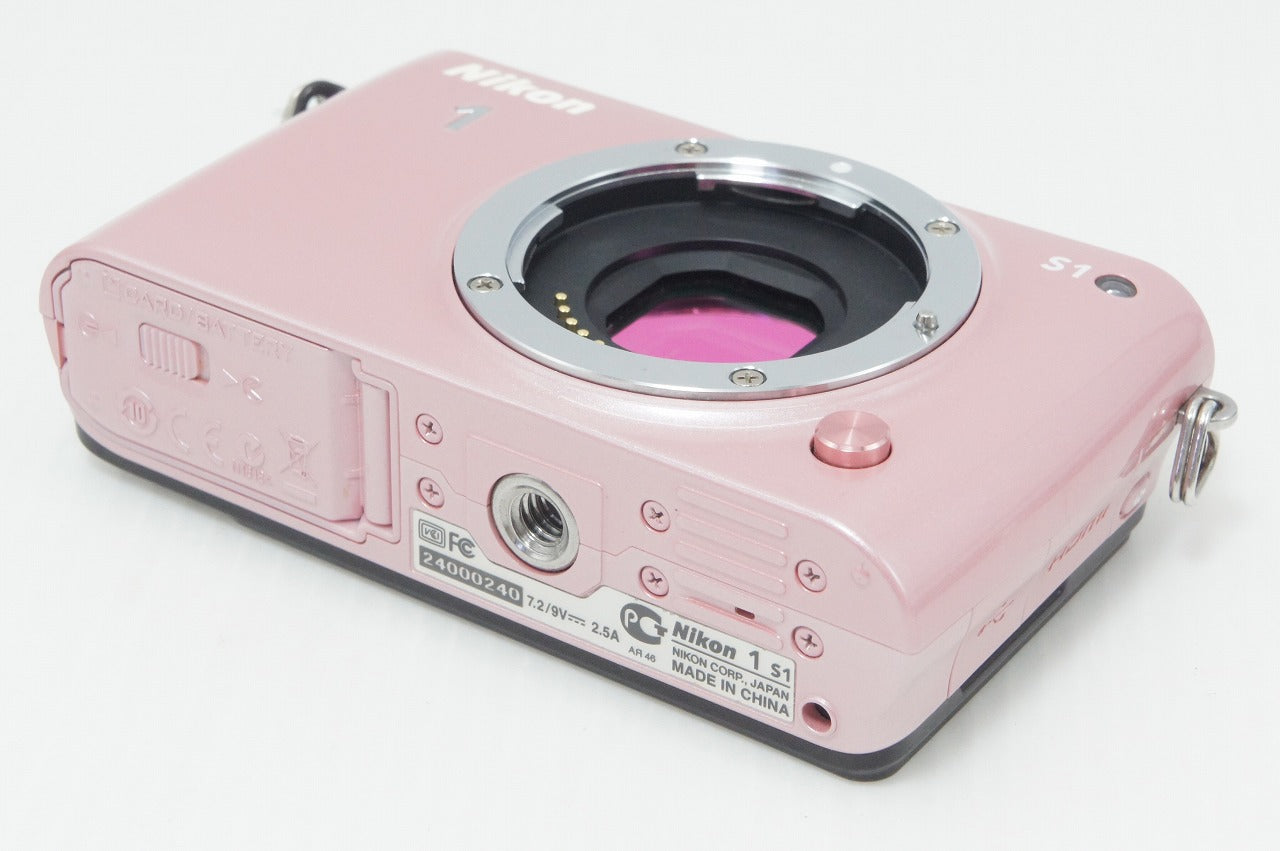 良品 Nikon ニコン 1 S1 ボディ ミラーレス一眼カメラ ホットピンク