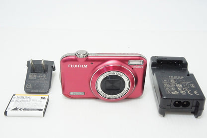 Good condition FUJIFILM FinePix JX400 Compact Digital Camera Red 260401j