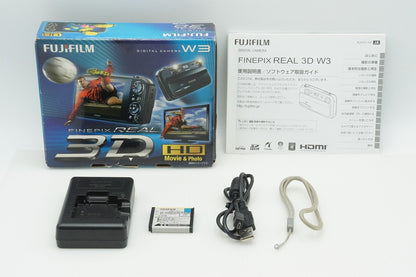 Mint condition FUJIFILM FinePix REAL 3D W3 Compact Digital Camera Black With Original Box 260227f