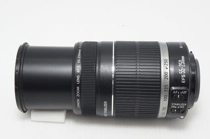 良品 Canon キヤノン EF-S 55-250mm F4-5.6 IS APS-C ズームレンズ 260403ag