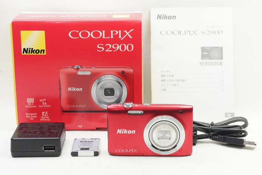 美品 Nikon ニコン COOLPIX S2900 コンパクトデジタルカメラ レッド 元箱付 250620a