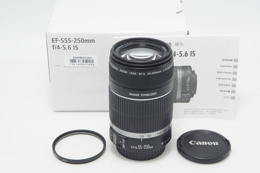 Canon キヤノン EF-S 55-250mm F4-5.6 IS APS-C ズームレンズ 元箱付 260915b