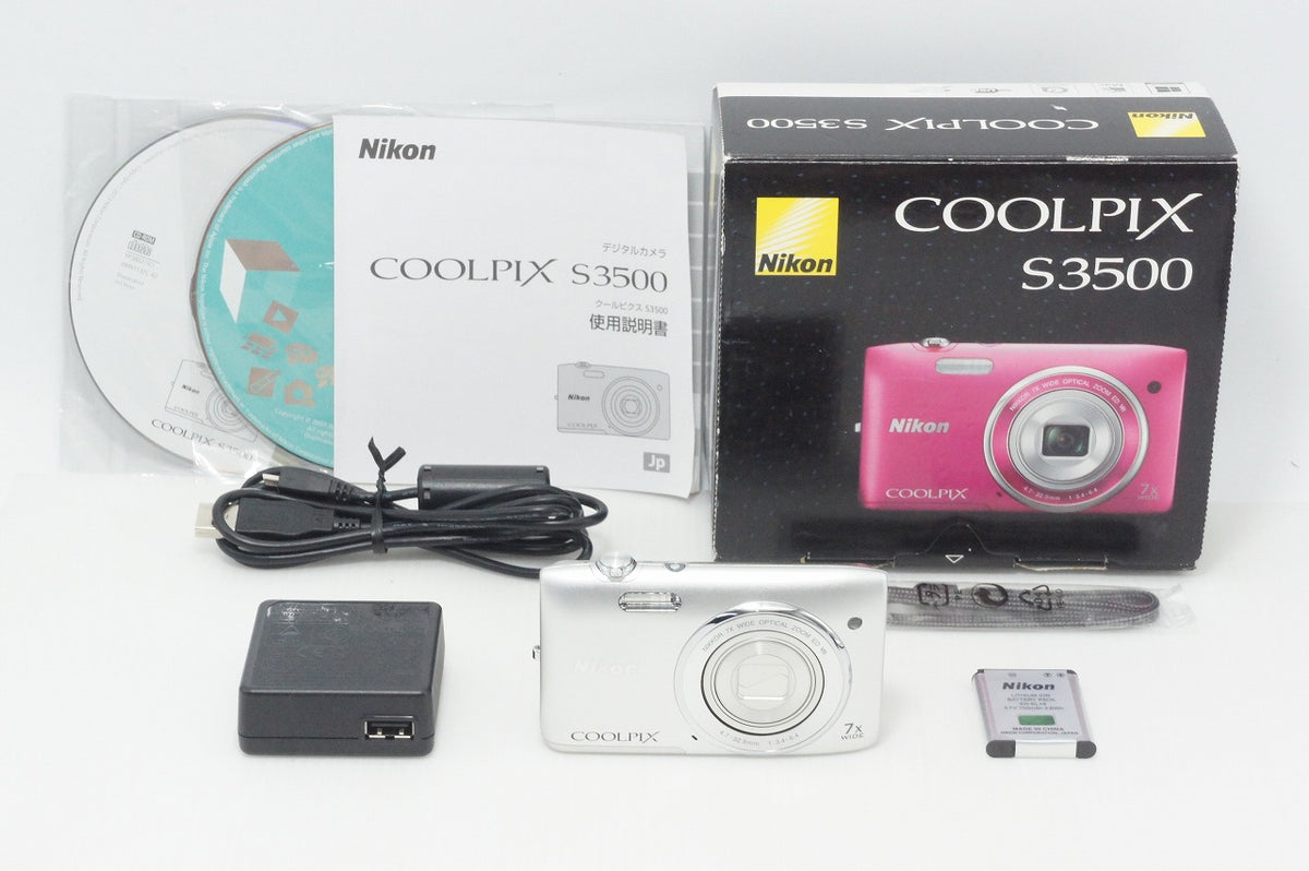 Nikon ニコン COOLPIX S3500 コンパクトデジタルカメラ クリスタルシルバー 元箱付 260918aa