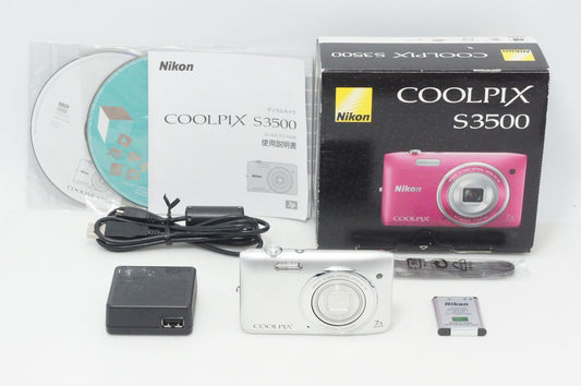 Nikon ニコン COOLPIX S3500 コンパクトデジタルカメラ クリスタルシルバー 元箱付 260918aa