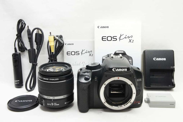 良品 Canon EOS Kiss X2 レンズキット EF-S 18-55mm F3.5-5.6 IS デジタル一眼レフカメラ 250402m