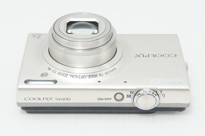 良品 Nikon ニコン COOLPIX S6100 コンパクトデジタルカメラ シルバー 260911m