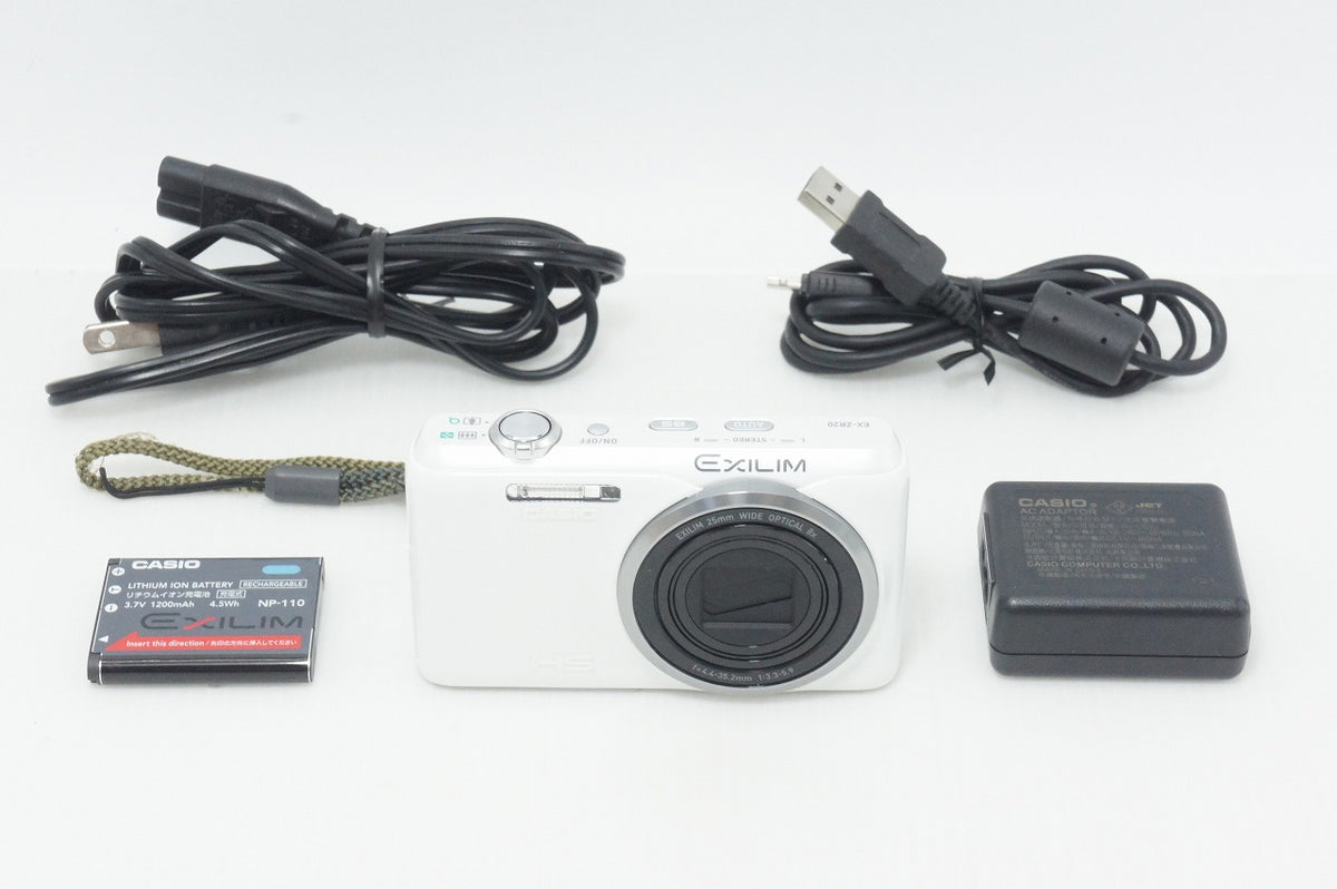 美品 CASIO カシオ EXILIM EX-ZR20 コンパクトデジタルカメラ ホワイト 260918u