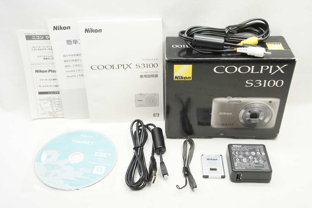 訳あり品 Nikon ニコン COOLPIX S3100 コンパクトデジタルカメラ シャンパンシルバー 元箱付 250621h