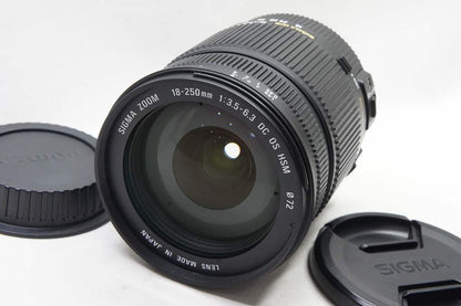 SIGMA シグマ 18-250mm F3.5-6.3 DC OS HSM Canon キヤノン EFマウント APS-C フード付 250621e