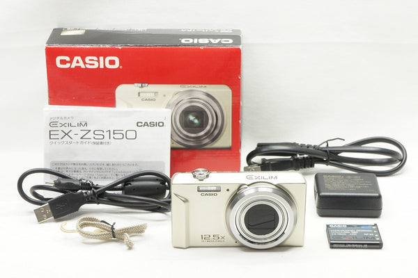 良品 CASIO カシオ EXILIM EX-ZS150 コンパクトデジタルカメラ ゴールド 元箱付 240324q