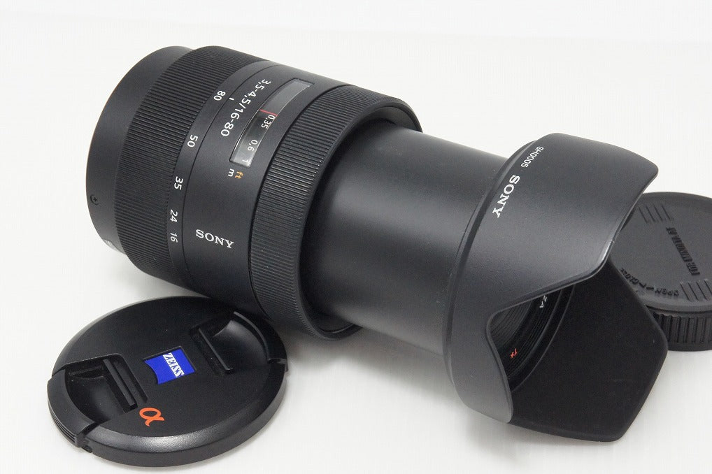 Excellent SONY Vario-Sonnar T* DT 16-80mm F3.5-4.5 ZA SAL1680Z MINOLTA α mount APS-C zoom lens with hood 260605f