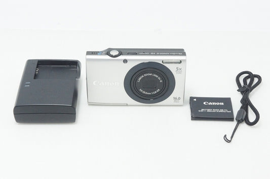 美品 Canon キヤノン PowerShot A3400 IS コンパクトデジタルカメラ シルバー 260928d