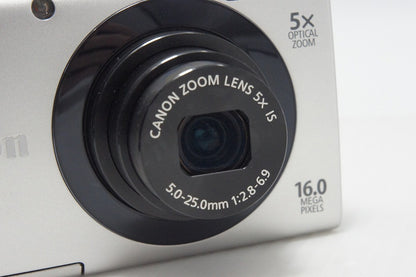 美品 Canon キヤノン PowerShot A3400 IS コンパクトデジタルカメラ シルバー 260928d