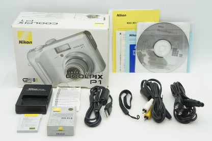 美品 Nikon ニコン COOLPIX P1 コンパクトデジタルカメラ プライムシルバー 元箱付 260302ae