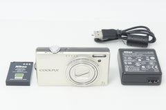 良品 Nikon ニコン COOLPIX S6000 コンパクトデジタルカメラ シャンパンシルバー 260928q