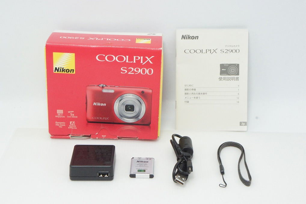 Nikon COOLPIX S2900 Compact Digital Camera Red, with Original Box