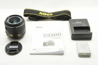 良品 Nikon ニコン D3300 ボディ + AF-S DX 18-55 VR II レンズキット デジタル一眼レフ 240330d