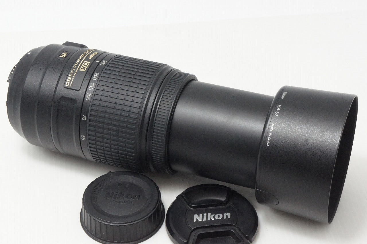 美品 Nikon ニコン AF-S DX NIKKOR 55-300mm F4.5-5.6G ED VR APS-C ズームレンズ フード付 260609b