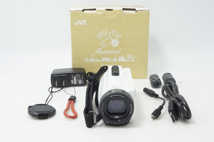 Excellent condition JVC Kenwood GZ-F270 Digital Video Camera White with original box 260609i