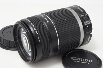 良品 Canon キヤノン EF-S 55-250mm F4-5.6 IS APS-C ズームレンズ 260609h