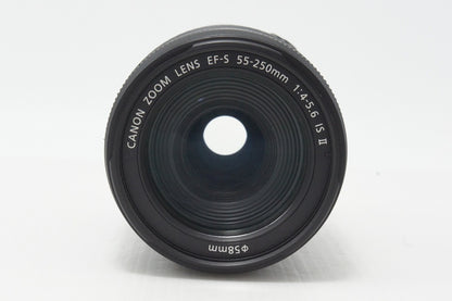 良品 Canon キヤノン EF-S 55-250mm F4-5.6 IS II APS-C ズームレンズ 260610aa