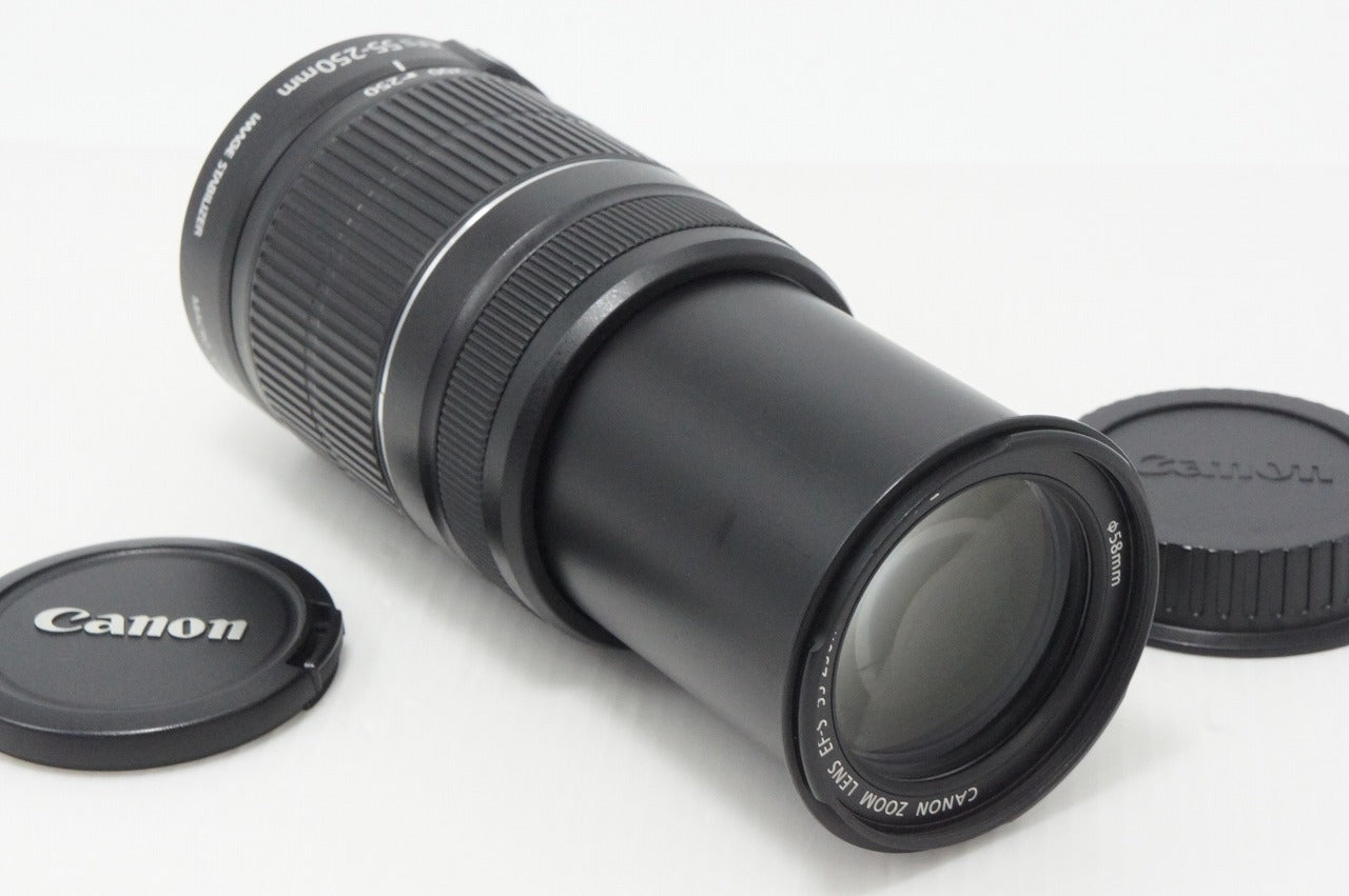 良品 Canon キヤノン EF-S 55-250mm F4-5.6 IS II APS-C ズームレンズ 260610aa