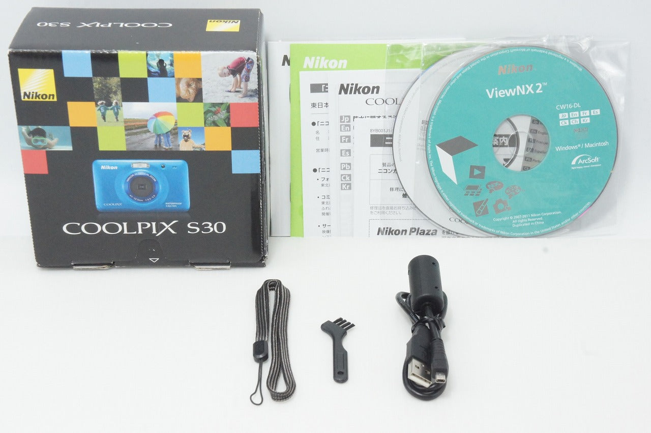 美品 Nikon ニコン COOLPIX S30 コンパクトデジタルカメラ ブルー 元箱付 260610a