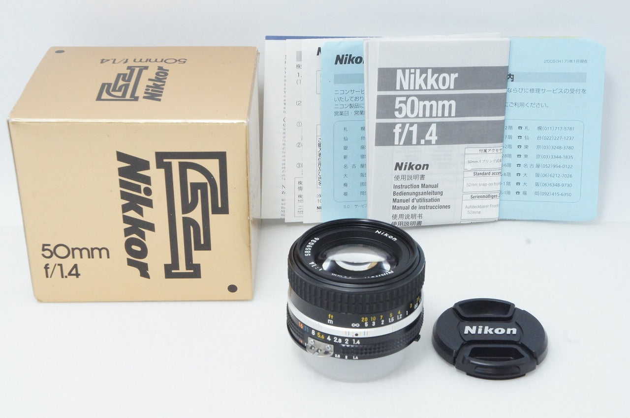 美品 Nikon ニコン Ai-S Nikkor 50mm F1.4 MF 単焦点レンズ 元箱付 260610an