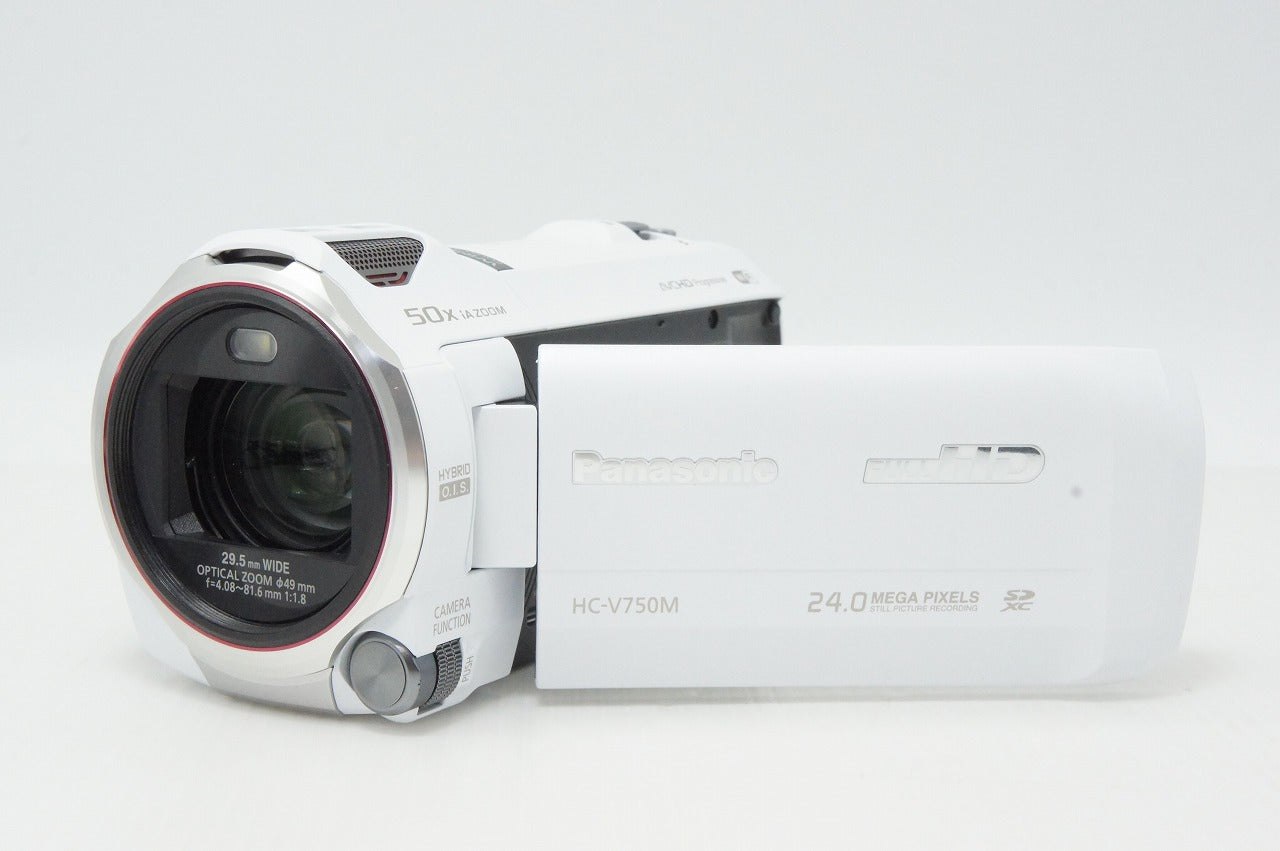 美品 Panasonic パナソニック HC-V750M-W デジタルビデオカメラ ホワイト ケース付 260413v