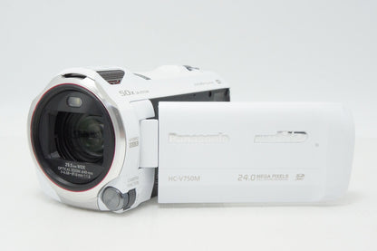 美品 Panasonic パナソニック HC-V750M-W デジタルビデオカメラ ホワイト ケース付 260413v