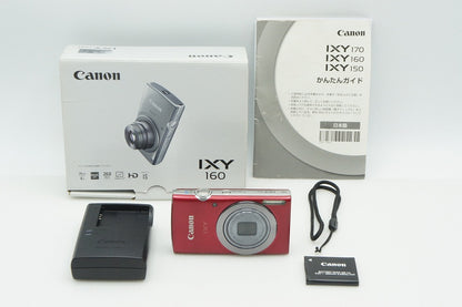 美品 Canon キヤノン IXY 160 コンパクトデジタルカメラ レッド 元箱付 260306a