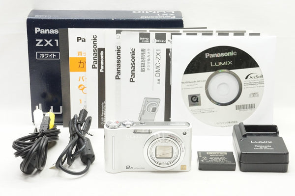 良品 Panasonic パナソニック LUMIX DMC-ZX1 コンパクトデジタルカメラ ホワイト 元箱付 240412h
