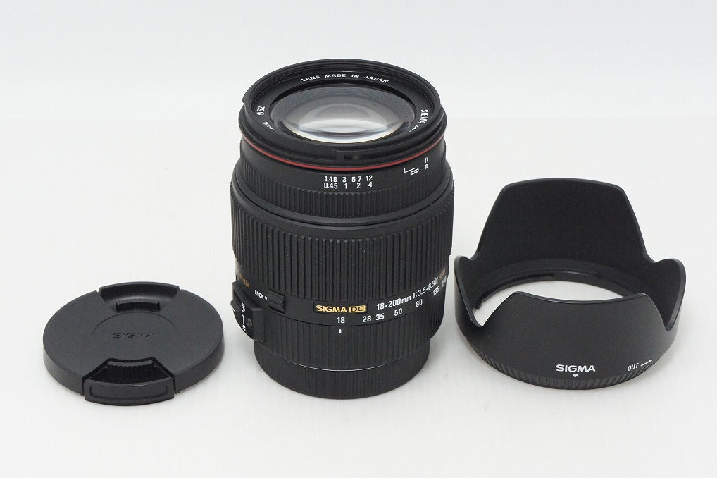 美品 SIGMA シグマ 18-200mm F3.5-6.3 II DC OS HSM APS-C Canon キヤノン EFマウント ズームレンズ フード付 260414t