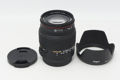 美品 SIGMA シグマ 18-200mm F3.5-6.3 II DC OS HSM APS-C Canon キヤノン EFマウント ズームレンズ フード付 260414t