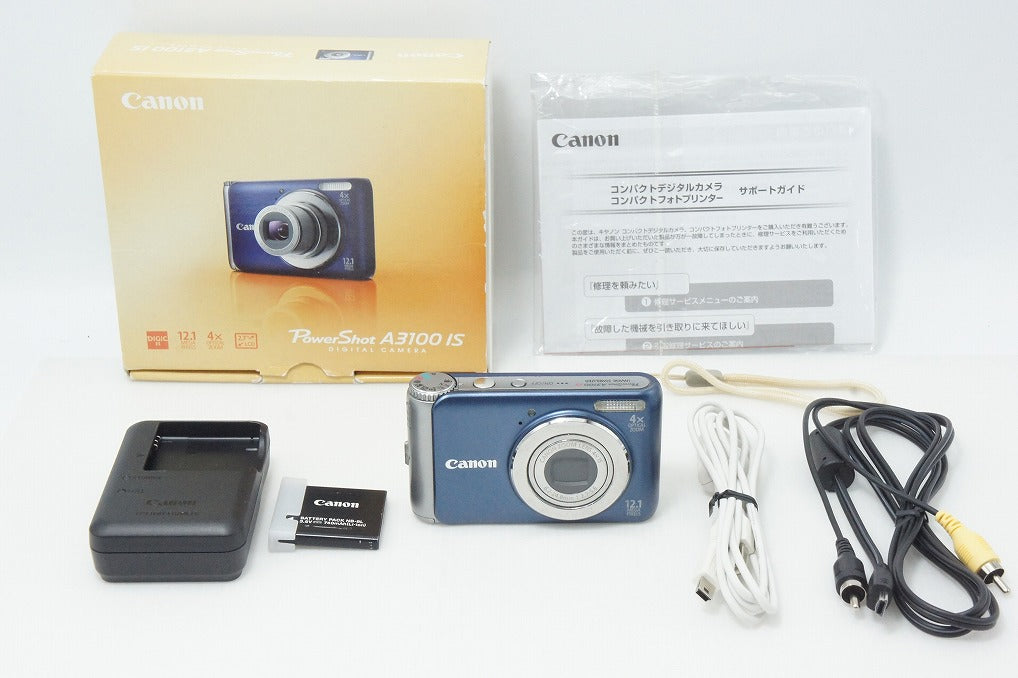 良品 Canon キヤノン PowerShot A3100 IS コンパクトデジタルカメラ ブルー 元箱付 260508z