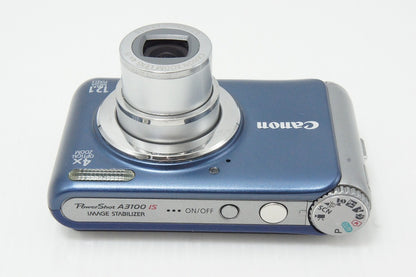 良品 Canon キヤノン PowerShot A3100 IS コンパクトデジタルカメラ ブルー 元箱付 260508z