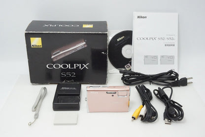 美品 Nikon ニコン COOLPIX S52 コンパクトデジタルカメラ コーラルピンク 元箱付 260414j
