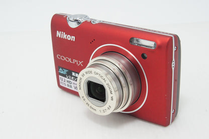 美品 Nikon ニコン COOLPIX S5100 コンパクトデジタルカメラ クリアレッド 元箱付 260414h