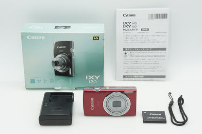 美品 Canon キヤノン IXY 120 コンパクトデジタルカメラ レッド 元箱付 260309b