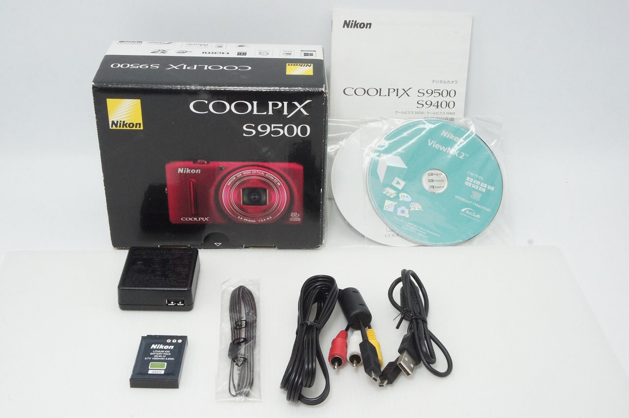 良品 Nikon ニコン COOLPIX S9500 コンパクトデジタルカメラ ヴェルヴェットレッド 元箱付 260414g