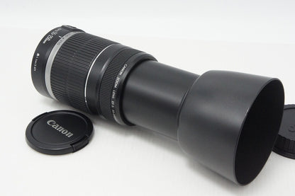 美品 Canon キヤノン EF-S 55-250mm F4-5.6 IS ズームレンズ APS-C フード付 260612e