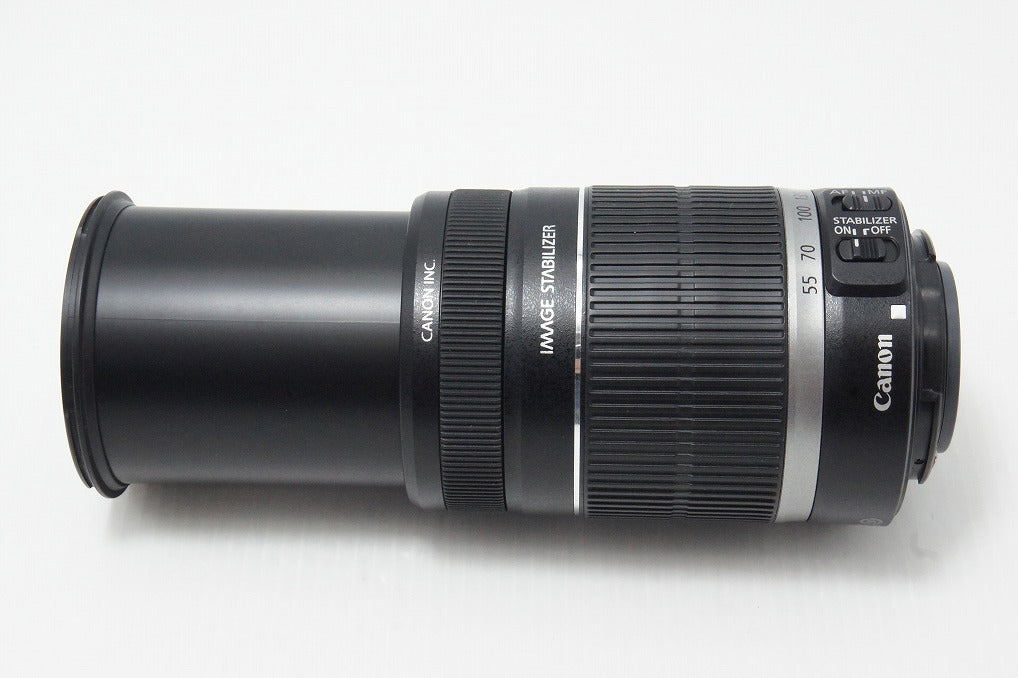 美品 Canon キヤノン EF-S 55-250mm F4-5.6 IS ズームレンズ APS-C フード付 260612e