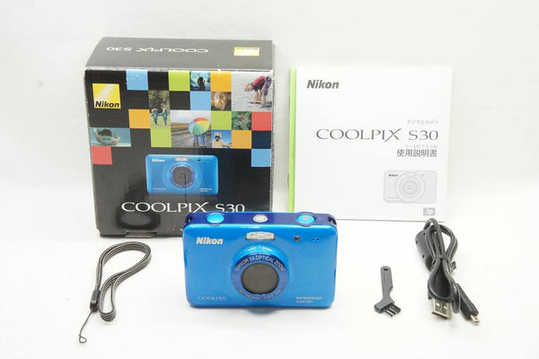 良品 Nikon ニコン COOLPIX S30 コンパクトデジタルカメラ ブルー 元箱付 250118j