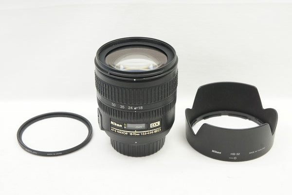 良品 Nikon ニコン AF-S DX ZOOM NIKKOR 18-70mm F3.5-4.5G IF ED ズームレンズ フード付 240414q