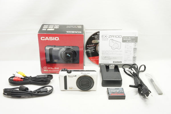 CASIO カシオ EXILIM EX-ZR100 コンパクトデジタルカメラ ホワイト 元箱付 240416k