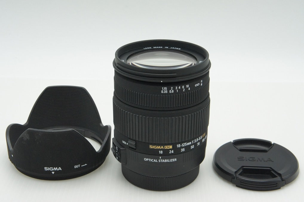 Excellent SIGMA 18-125mm F3.8-5.6 DC OS HSM Canon EF-mount APS-C Zoom Lens with Hood 260310u