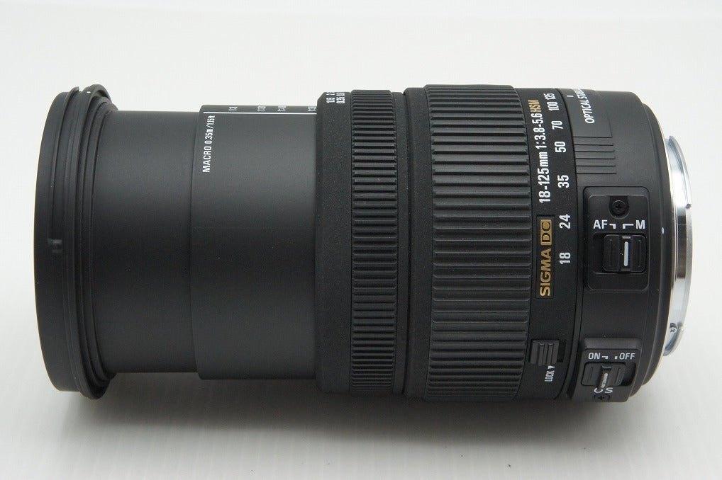 Excellent SIGMA 18-125mm F3.8-5.6 DC OS HSM Canon EF-mount APS-C Zoom Lens with Hood 260310u