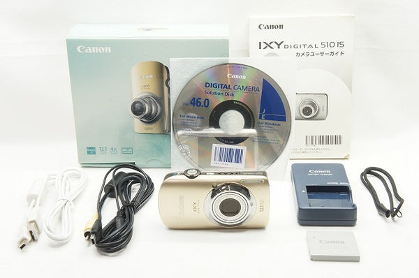 Canon キヤノン IXY DIGITAL 510 IS コンパクトデジタルカメラ ゴールド 元箱付 240419p