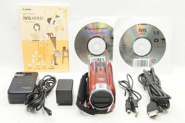 美品 Canon キヤノン iVIS HF R31 デジタルビデオカメラ レッド 250419ag