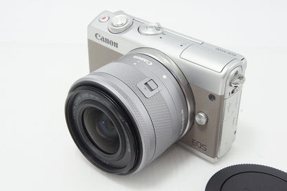 良品 Canon キヤノン EOS M100 ボディ + EF-M 15-45mm IS STM レンズキット ミラーレス一眼カメラ グレー 260616d